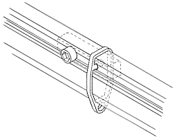 Boom track slide, for attachments to boom