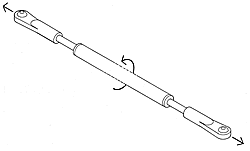Servo/tiller connector strut