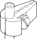 Tiller arm, black anodised alloy