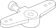 Tiller arm, plastic with metal collar